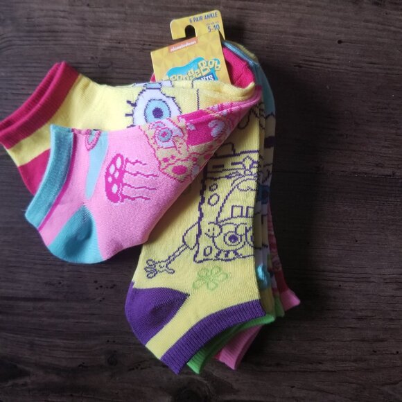 SpongeBob Squarepants 6 pair sock set - Picture 3 of 10